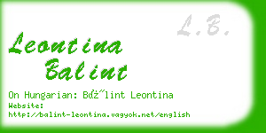 leontina balint business card
